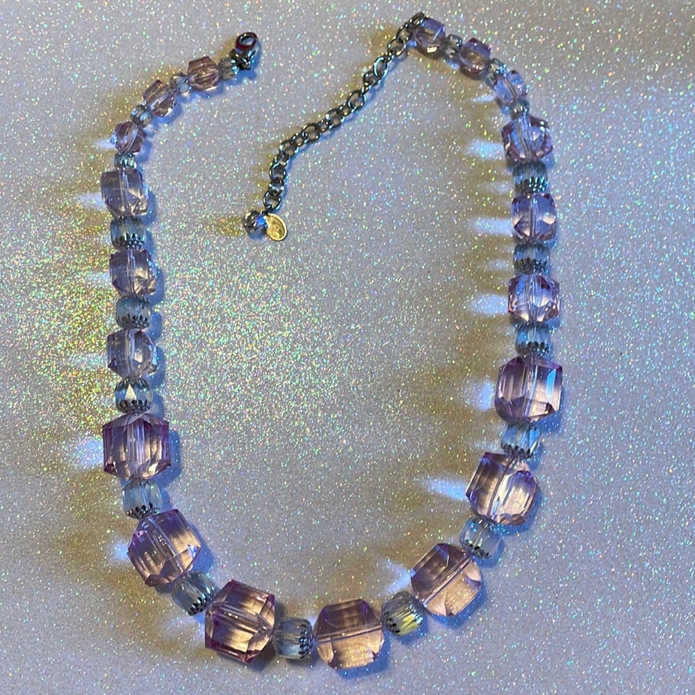 Tarina Tarantino Purple Lucite Necklace